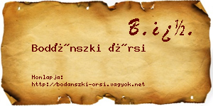 Bodánszki Örsi névjegykártya